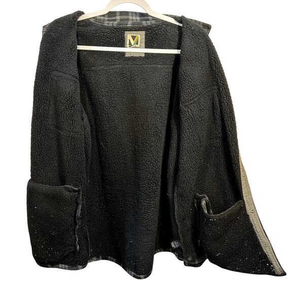 Voyager Remote Fleece Shirt Jacket Mens L Shacket Button Down Blue Plaid Heavy - Picture 3 of 8